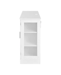 Streamdale Furniture U-Style 58.3'' Modern Buffet Sideboard with 4 Doors 2 Drawers and Power Outlet