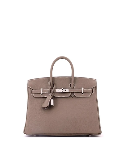 Pre-Owned HERMES Birkin 25 Handbag Togo with Palladium Hardware