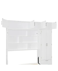 Streamdale Furniture Murphy Bed with Top Cabinet Shelves and Wardrobe
