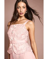 Coast Women's Lace Peplum Belted Midi Dress