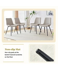 Streamdale Furniture 6-Piece Scalable Dining Set: 59-71 inch Pull-Out Table and Warm Gray Pu Chairs