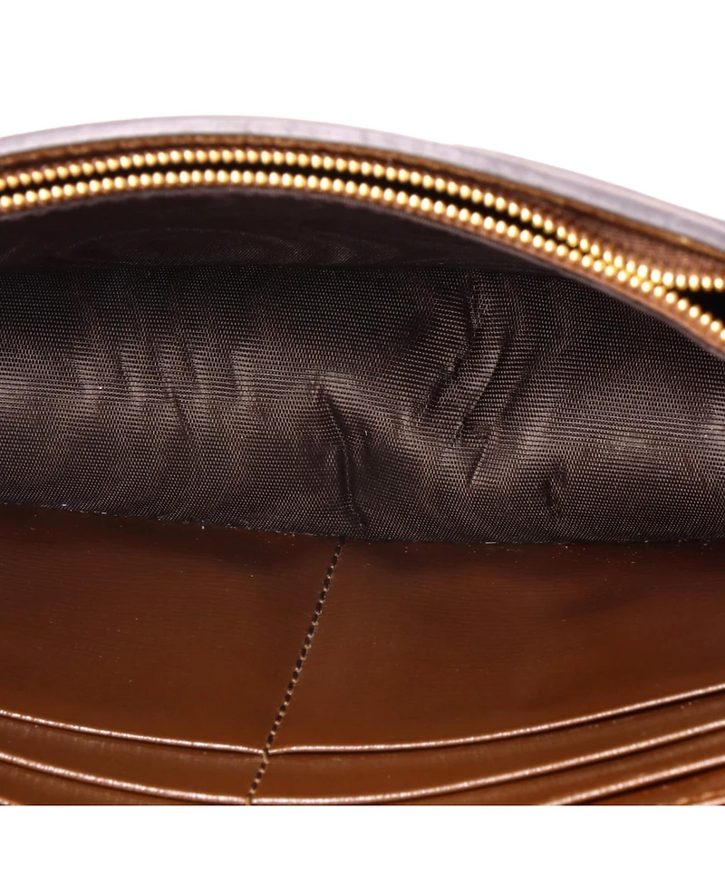 Pre-Owned Gucci Logo Heart Chain Wallet Gg Coated Canvas