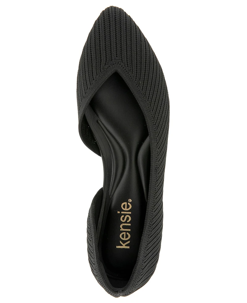 Kensie Women's Gavah Knit D'Orsay Ballet Flat