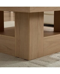Streamdale Furniture Rustic Square Coffee Table with Scalloped Edges