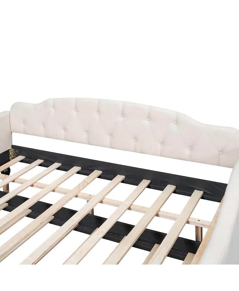 Streamdale Furniture Upholstered Tufted Daybed with Twin Size Trundle