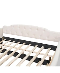 Streamdale Furniture Upholstered Tufted Daybed with Twin Size Trundle