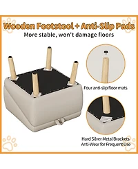 Streamdale Furniture Foldable 2-in-1 Wooden Pet Stairs for Small Dogs and Cats