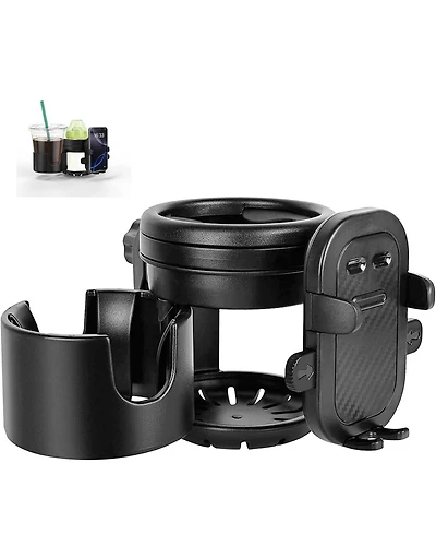 ZealSound 3-in-1 Stroller Cup and Bottle Holder with 360degree(s) Rotating Phone Mount, Universal Fit