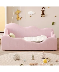 Streamdale FurnitureCloud-Shaped Upholstered Toddler Bed with Safety Guardrails