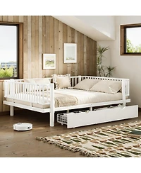 Streamdale Furniture Full Size Metal Platform Bed with Storage Drawers