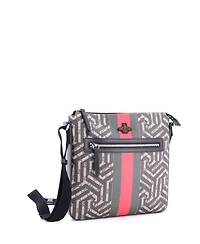 Pre-Owned Gucci Medium Front Zip Messenger Caleido Gg Coated Canvas