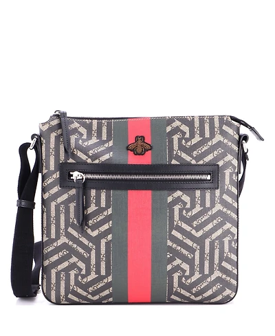 Pre-Owned Gucci Medium Front Zip Messenger Caleido Gg Coated Canvas