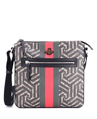 Pre-Owned Gucci Medium Front Zip Messenger Caleido Gg Coated Canvas