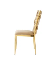 Streamdale Furniture Modern Velvet Dining Chairs with Gold Legs (Set of 2