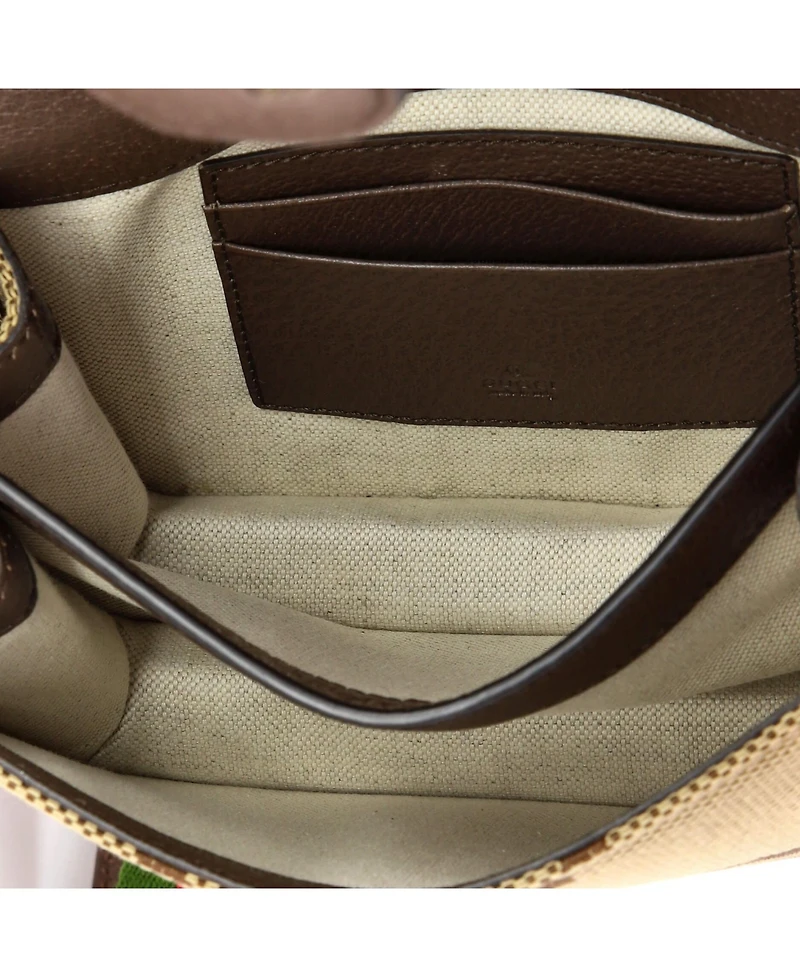 Pre-Owned Gucci Small Buckle Messenger Bag Jumbo Gg Canvas