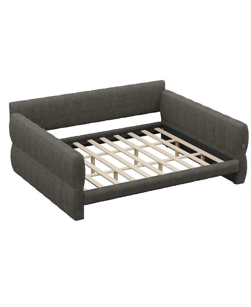 Streamdale Furniture King Size Upholstered Platform Bed with Usb