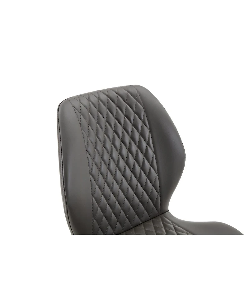 Streamdale Furniture Set of 4 Modern Diamond-Quilted Pu Dining Chairs Metal Legs