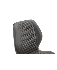 Streamdale Furniture Set of 4 Modern Diamond-Quilted Pu Dining Chairs Metal Legs