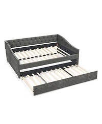 Streamdale Furniture Daybed with Pull-out Usb Charging and Button-Tufted Arms