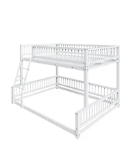 Streamdale Furniture Full Xl over Queen Floor Bunk Bed with Ladder and Guardrails