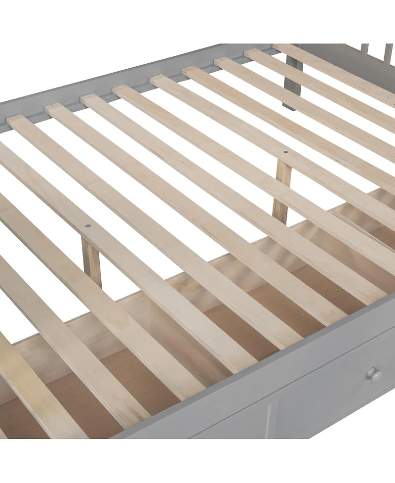 Streamdale Furniture -Shaped Bunk Bed With 3 Drawers Ladder and Staircase