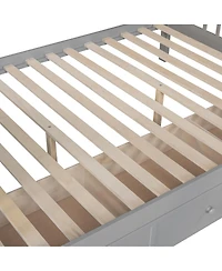 Streamdale Furniture -Shaped Bunk Bed With 3 Drawers Ladder and Staircase