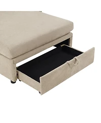 Streamdale Furniture Modern 53.5'' Chaise Sofa Bed with Hidden Storage and Pillows