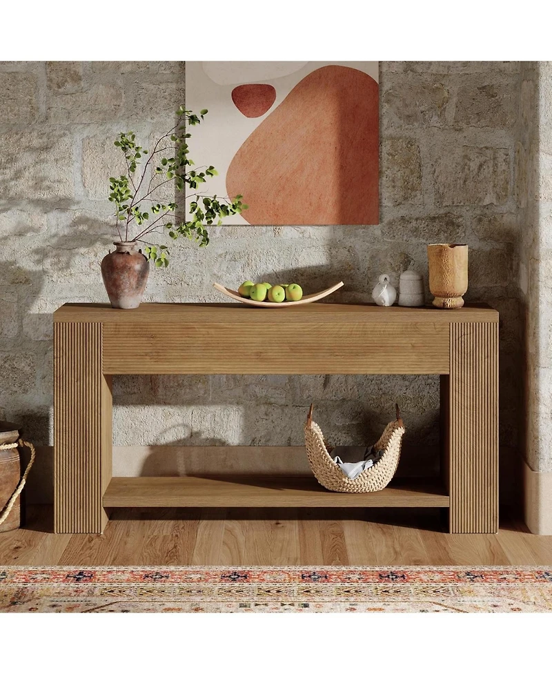 Tribesigns 70.9-Inch Console Tables for Entryway, Narrow Wooden Long Sofa Table Behind The Couch