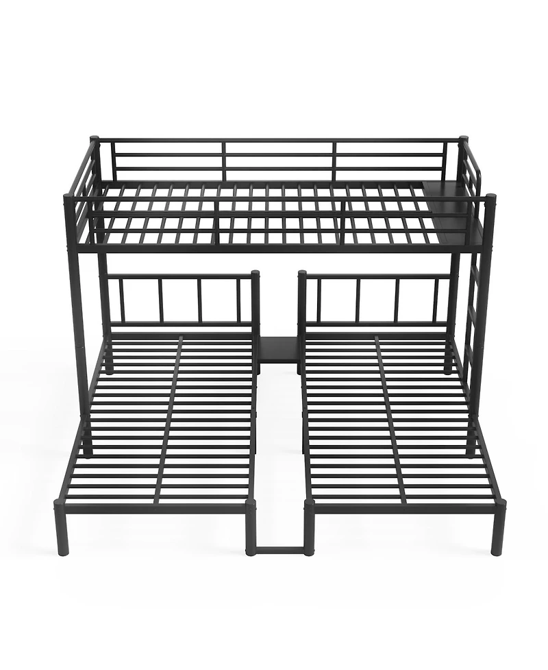 Streamdale Furniture Triple Twin Metal Bunk Bed for 3