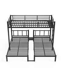 Streamdale Furniture Triple Twin Metal Bunk Bed for 3