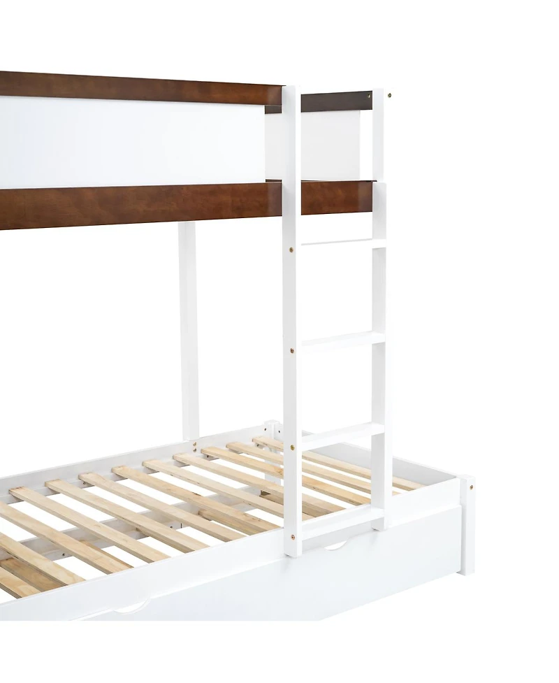Streamdale Furniture Bunk Bed with Twin size Trundle Storage and Desk