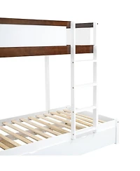 Streamdale Furniture Bunk Bed with Twin size Trundle Storage and Desk