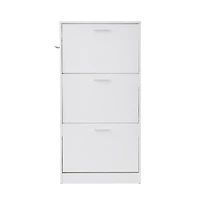 Sugift Slim Shoe Cabinet with 3 Flip Drawers, Freestanding Entryway Shoe Storage, 23.6 x 9.3 x 47.2 in