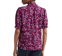 Jones New York Women's Tie-Neck Printed Top