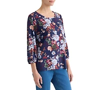 Jones New York Women's Floral Print Box Top