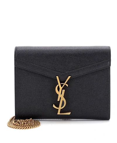 Pre-Owned Saint Laurent Mini Cassandra Chain Wallet Leather