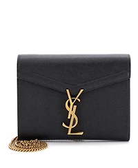 Pre-Owned Saint Laurent Mini Cassandra Chain Wallet Leather
