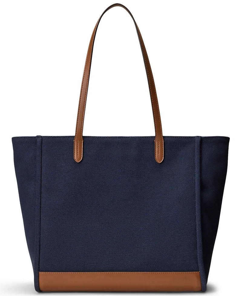 Lauren Ralph Lauren Cameryn Dog Embroidered Extra-Large Tote Handbag