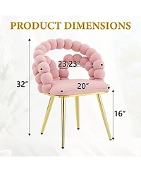 Streamdale Furniture Modern Velvet Bubble Back Dining Chairs with Legs (Set of 2