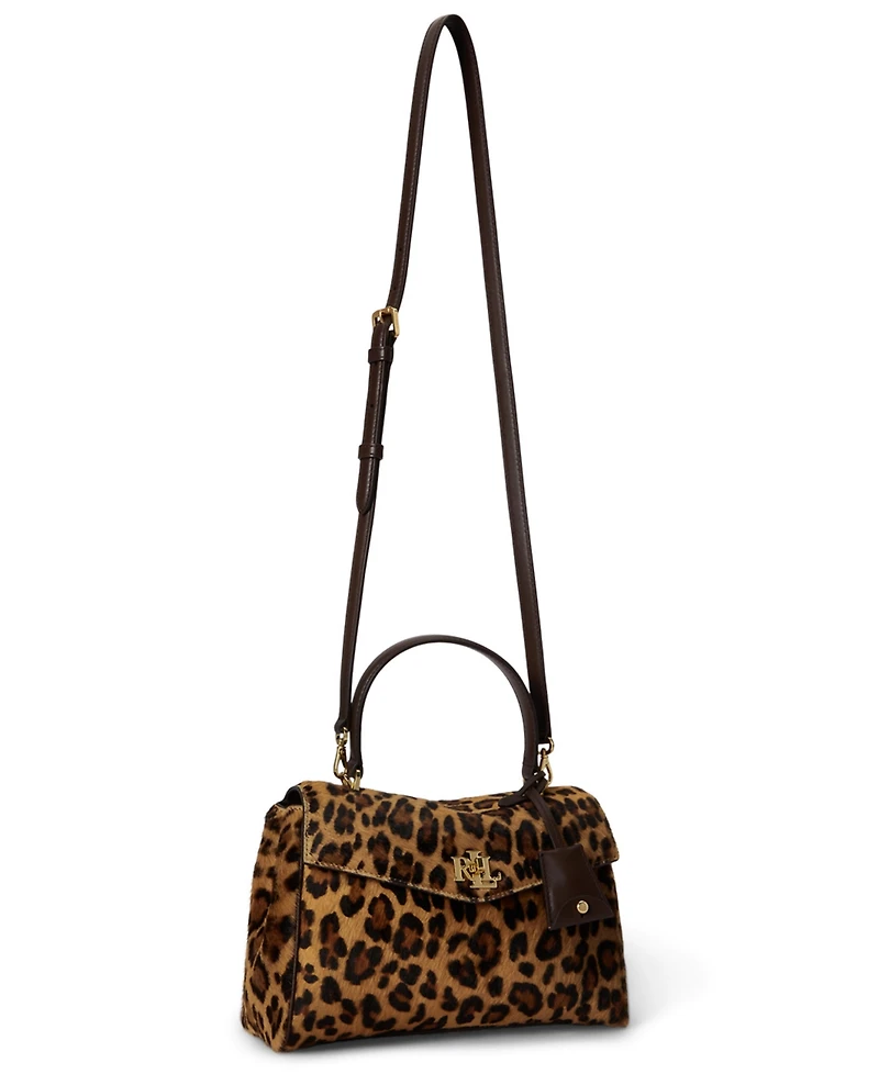 Lauren Ralph Lauren Farrah Leopard Print Small Soft Satchel Handbag