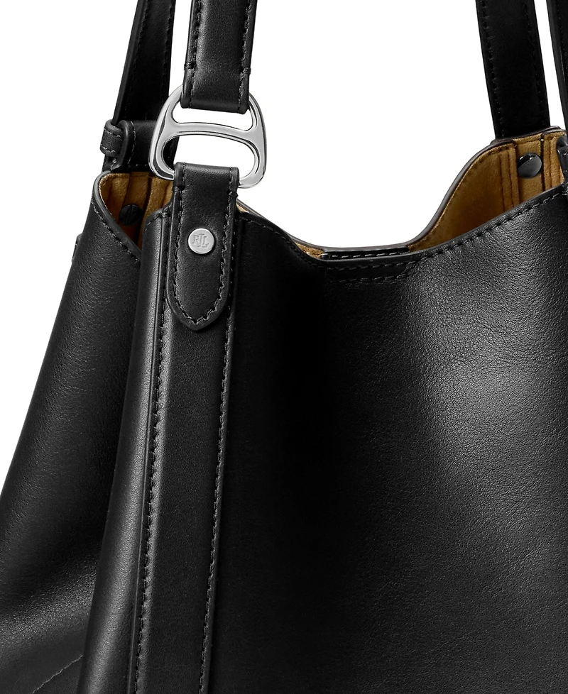 Lauren Ralph Tasha Large Leather Tote Handbag