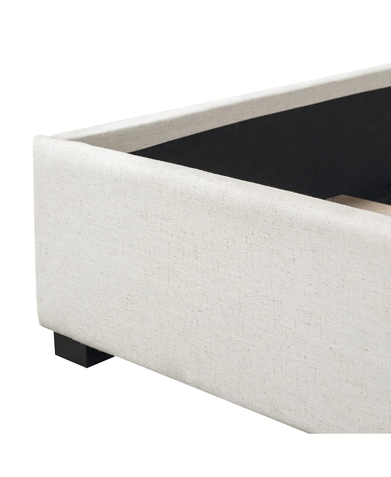 Streamdale Furniture King Size Upholstered Linen Bed Frame with Thick Headboard