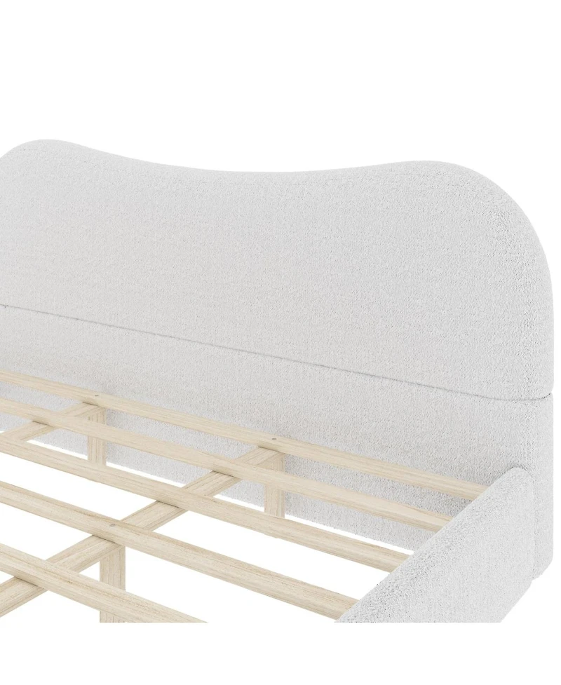 Streamdale Furniture King Size Upholstered Platform Bed with Wood Supporting Feet