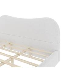 Streamdale Furniture King Size Upholstered Platform Bed with Wood Supporting Feet
