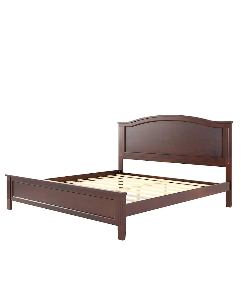 Streamdale Furniture Queen Size Platform Bed with Headboard with Wooden Slat Support Legs Espresso