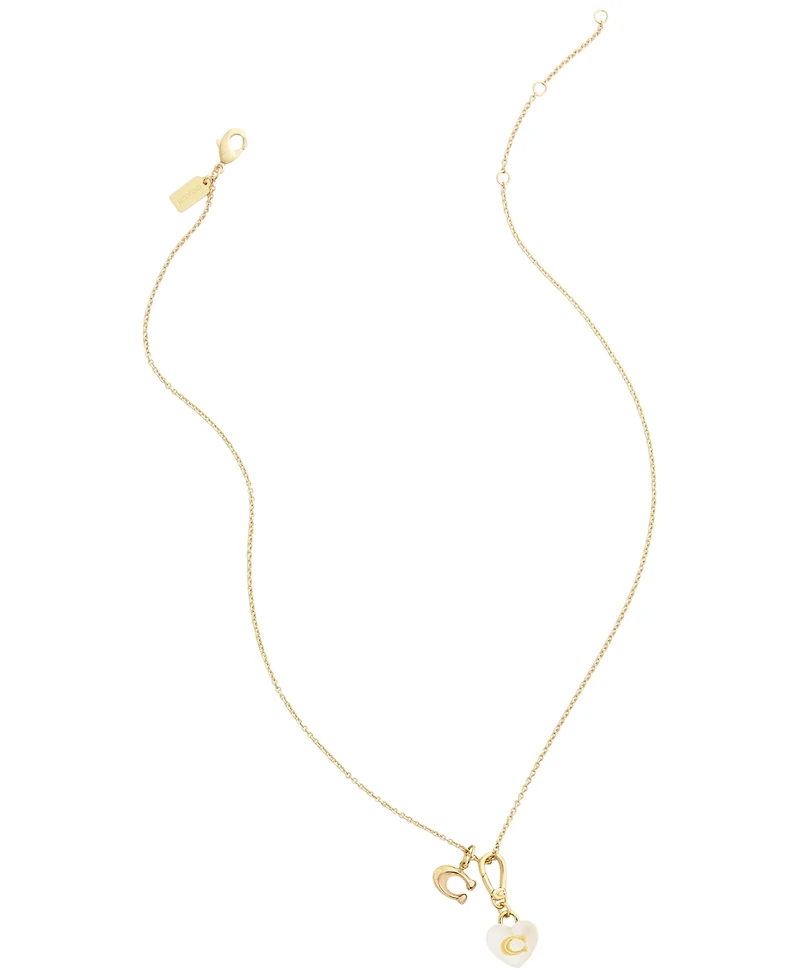 Coach White Collectible Signature C Heart Jewelry Charm