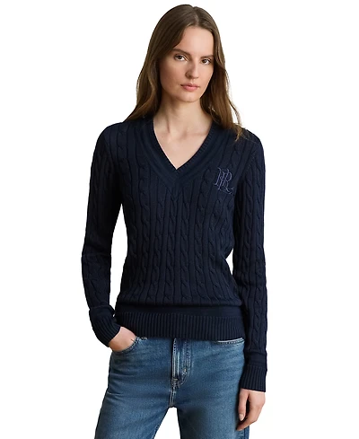 Lauren Ralph Petite Shimmer Cotton-Blend Cricket Sweater