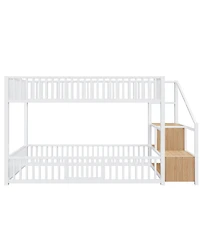Streamdale Furniture Twin size bunk bed with storage ladder