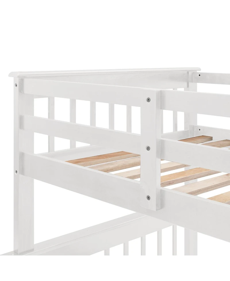 Streamdale Furniture Twin-Over-Full Stairway Bunk Bed with Storage