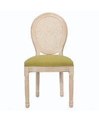 Streamdale Furniture French Country Upholstered Rattan Round Back Dining Chairs Set of 2